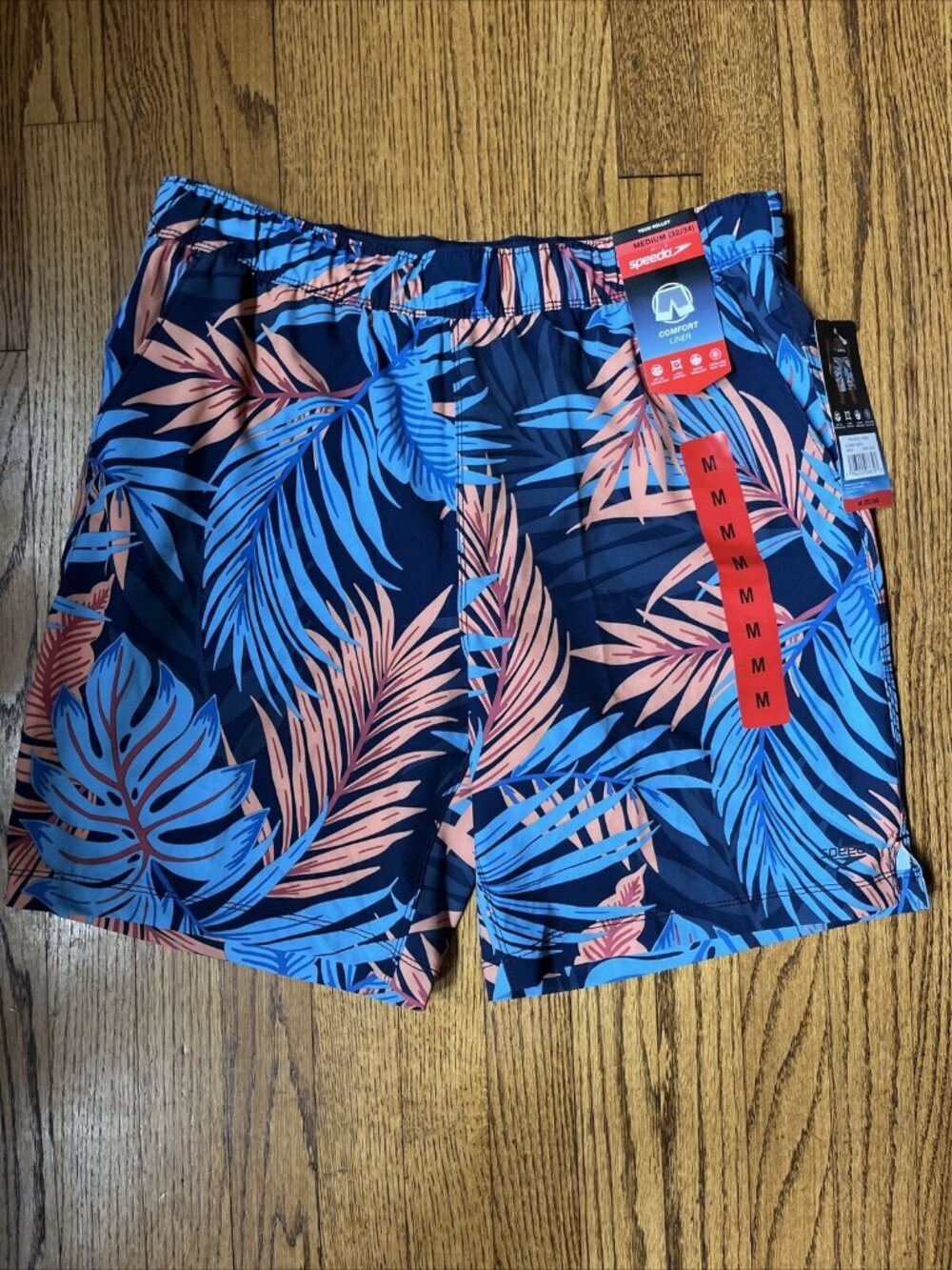 Speedo Men's Tech-volley Swim Shorts With UV Protection 50+ Blue Tropical Medium